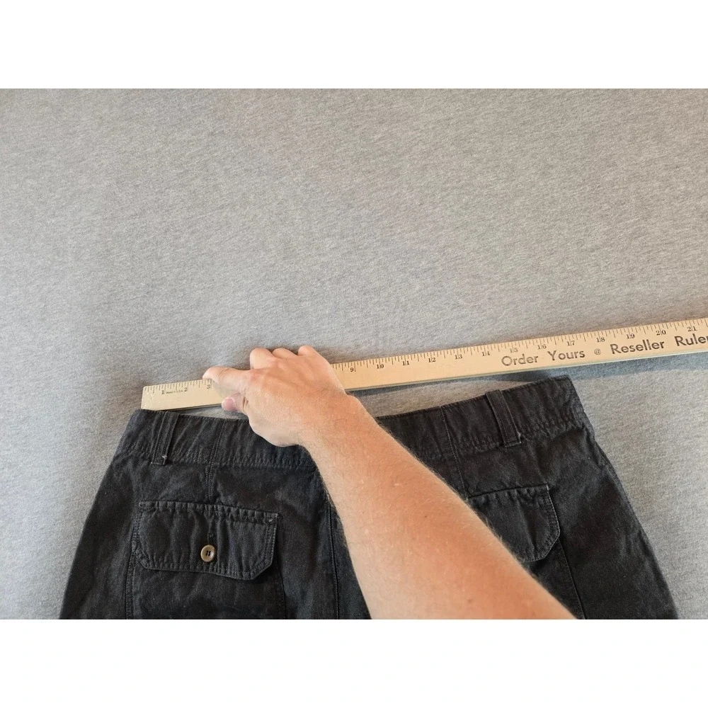 Banana Republic Shorts Mens 33 Charcoal Linen Blend Drawstring Casual 12